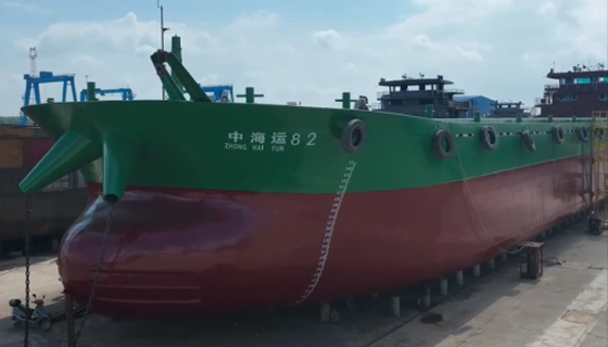 平陸運(yùn)河5000噸級(jí)示范船在貴港開(kāi)工建造